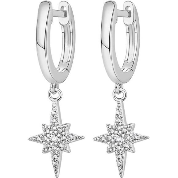 14K Gold Plated Sterling Silver Post Lightweight Drop/Dangle Huggie Earrings - Picture 3 of 6